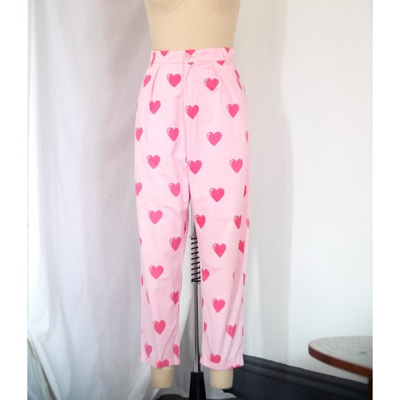 Lazy Oaf Love Pants Heart Trousers Size M - Picture 1 of 5